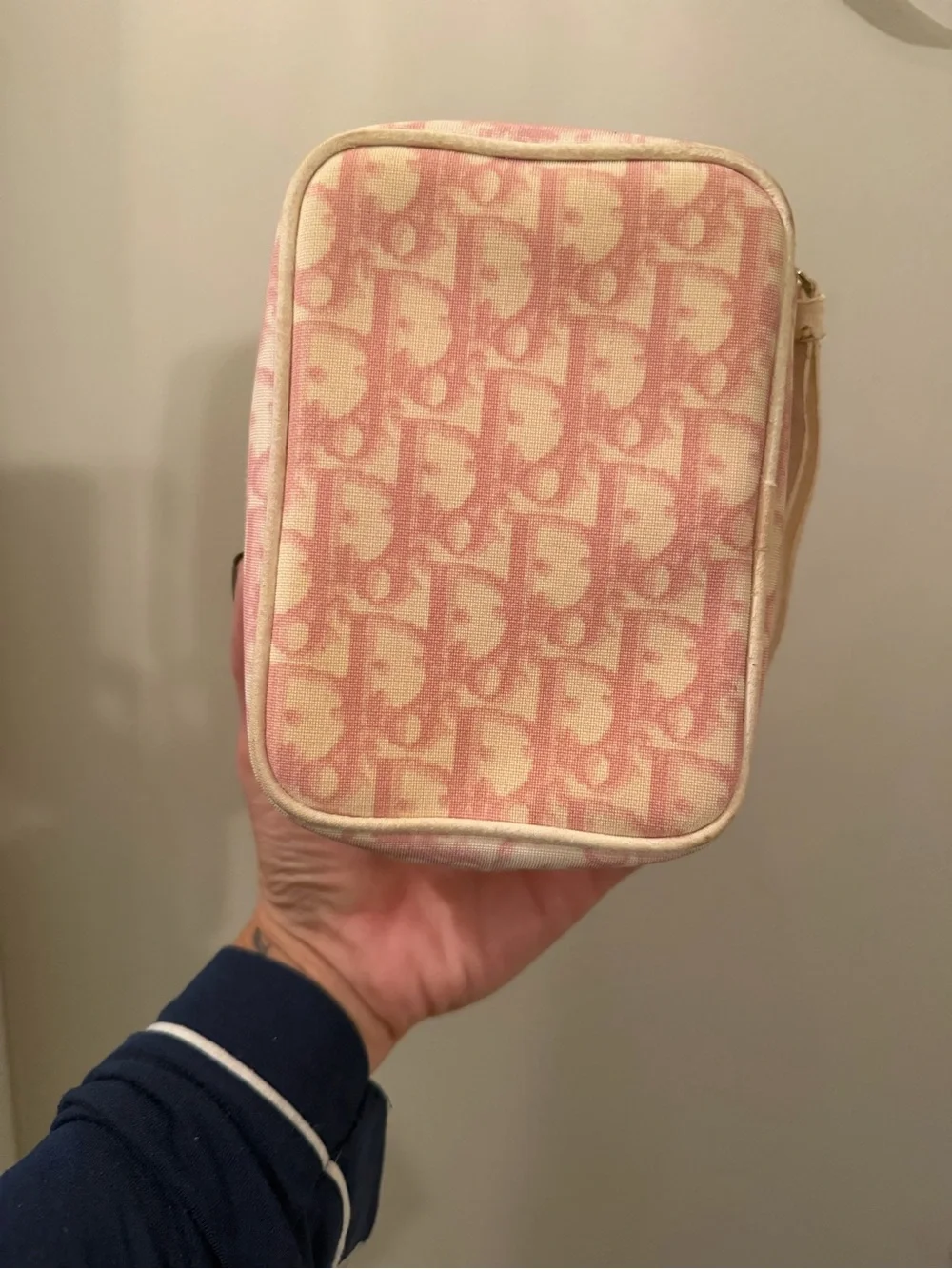Vintage Dior Pink Patterned Wristlet Pouch